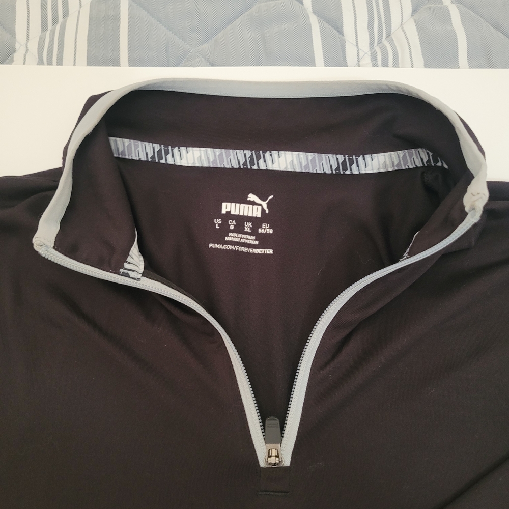 Puma GOLF Black Quarter-Zip Pullover Sz Large